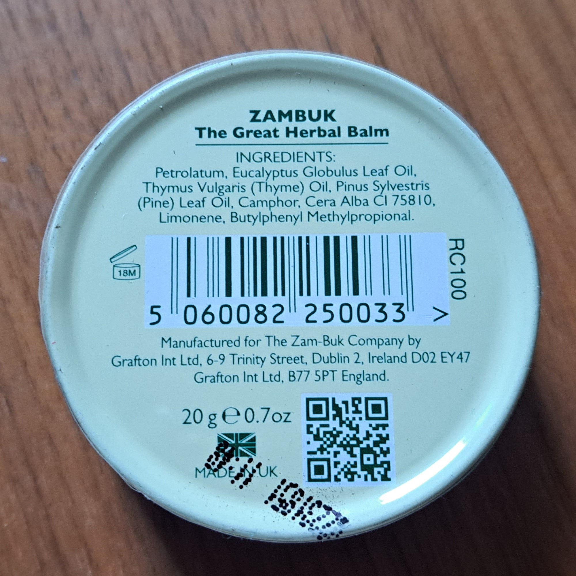 Zam-Buk Brand Ointment, The Great Herbal Balm, 20 g (0.7 OZ)