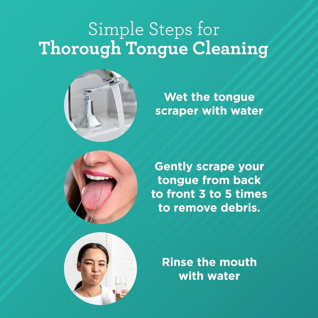 Guru Nanda Stainless Steel Tongue Scraper with Travel Case (2 pack)