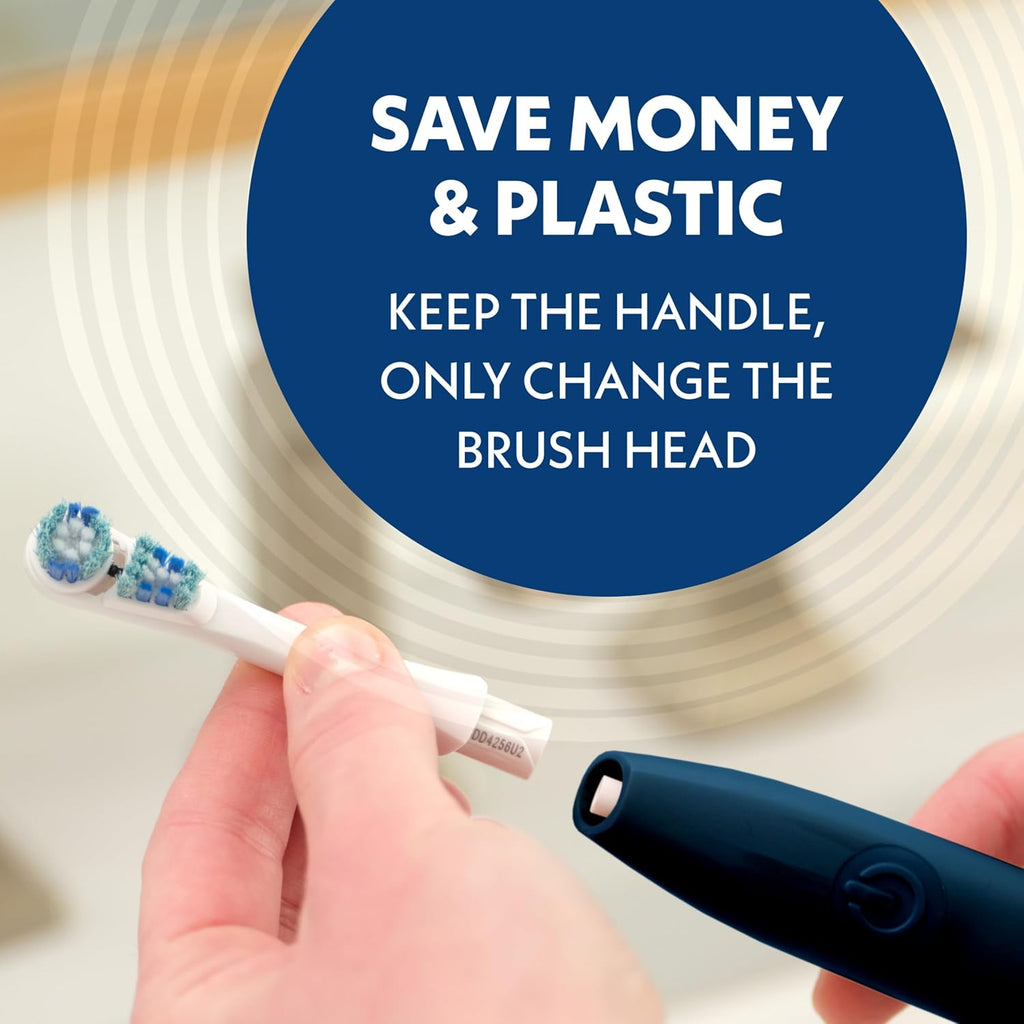 Spinbrush Smart Clean Battery Powered Toothbrush, Dual Action Head, Soft, Midnight Blue