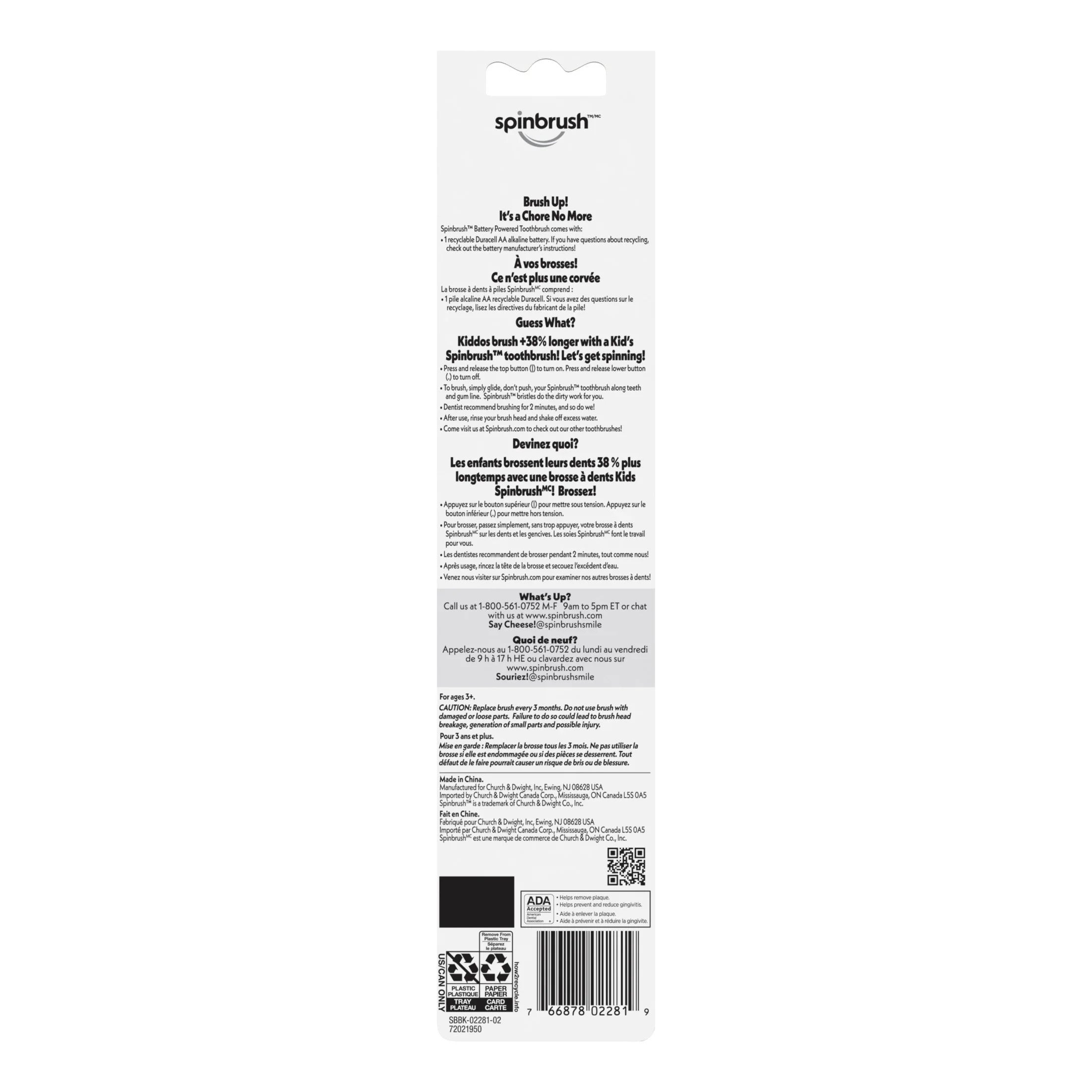 Spinbrush Clear & Clean Powered Toothbrush, Soft