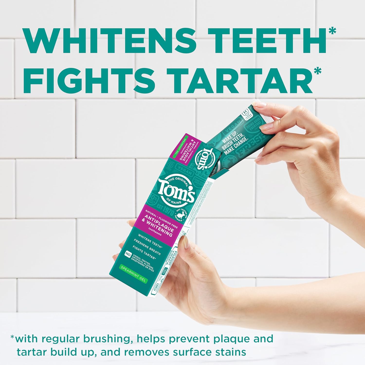 Tom's of Maine Antiplaque & Whitening Toothpaste, Spearmint Gel, 4 OZ (113 g)