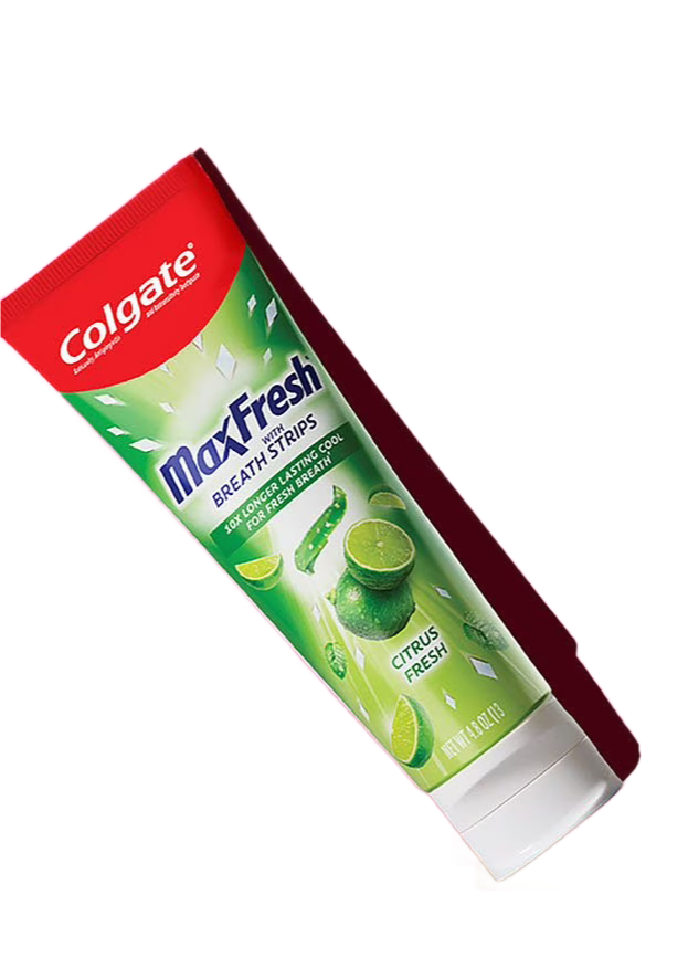 Colgate Max Fresh Toothpaste with Breath Strips, Citrus Fresh, 4.8 Oz (136 g)