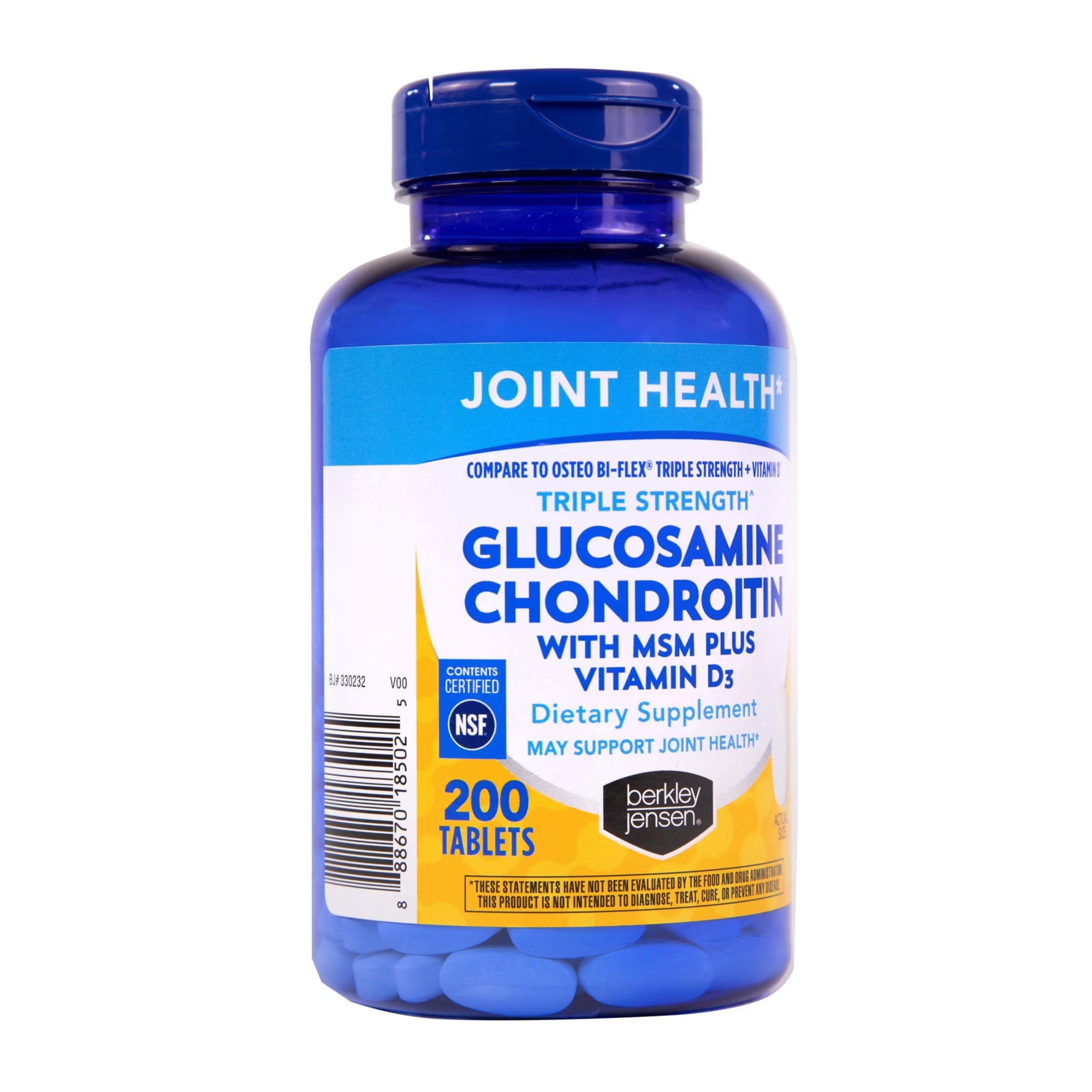 Berkley Jensen Glucosamine Chondroitin Complex + Vitamin D3, 200 Tablets