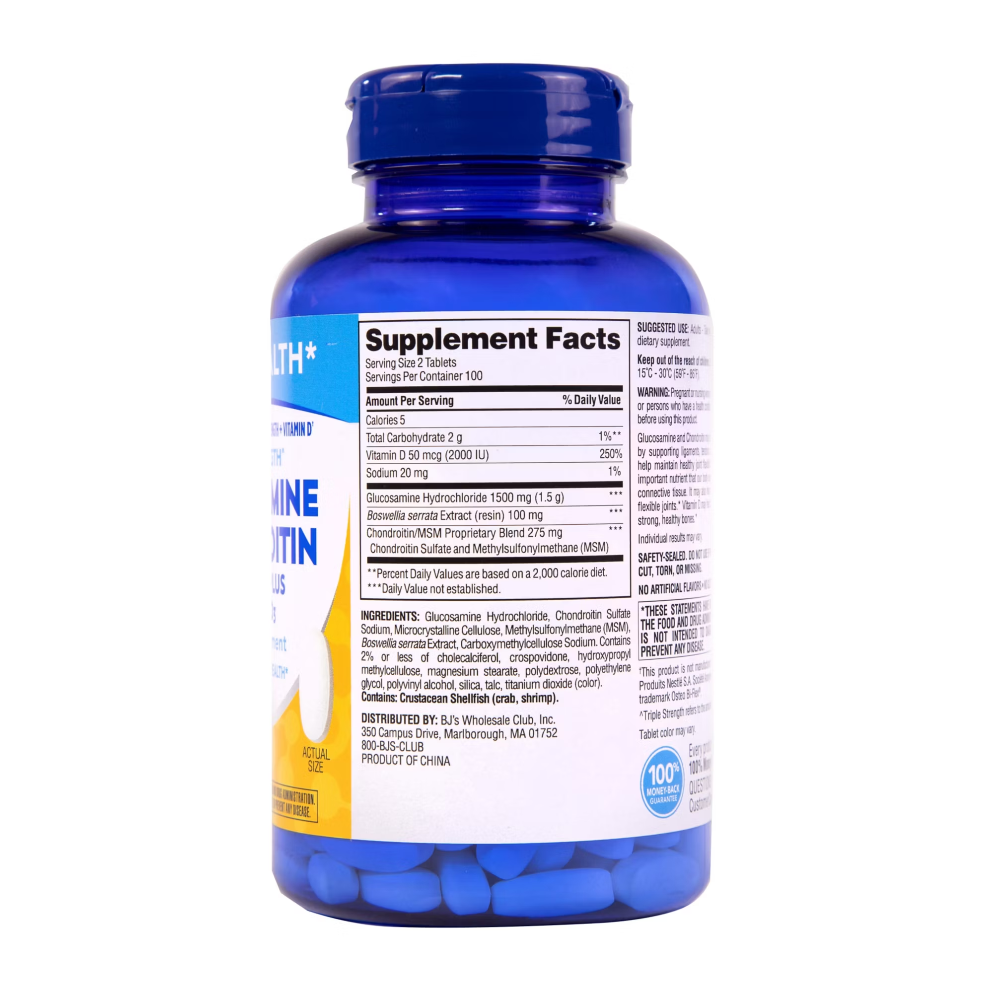 Berkley Jensen Glucosamine Chondroitin Complex + Vitamin D3, 200 Tablets