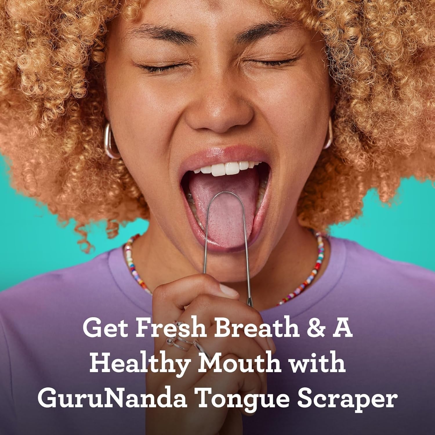 Guru Nanda Stainless Steel Tongue Scraper with Travel Case (2 pack)